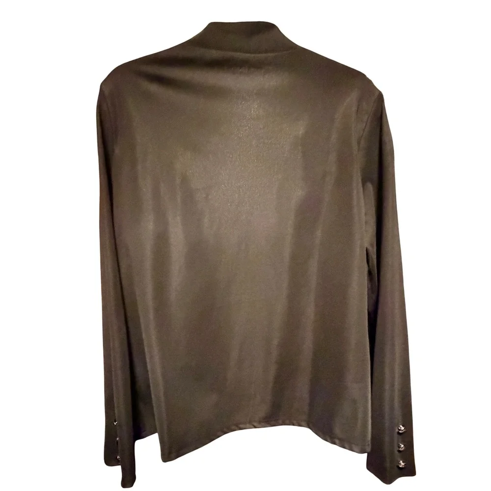 Black Gold Crest Button Blazer Cardigan Jacket‎ XXL Stretch Professional